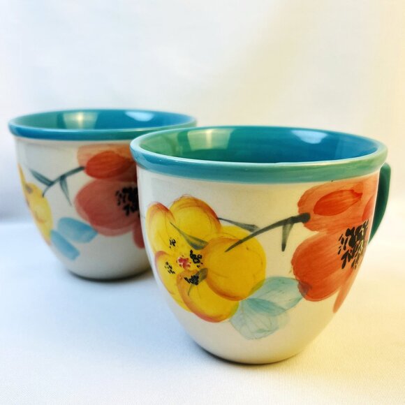 Pioneer Woman Mugs "From My Frontier to Yours" Stoneware Coffee Cups Set of TWO - Picture 1 of 4